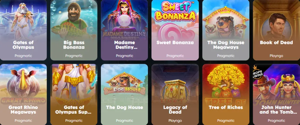Games at Mania Casino